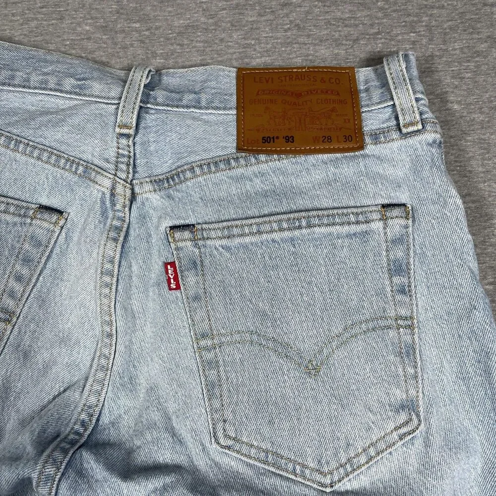Levi's 501 Jeans Mens 28x30 (27x28) Blue Light Wash Straight Classic